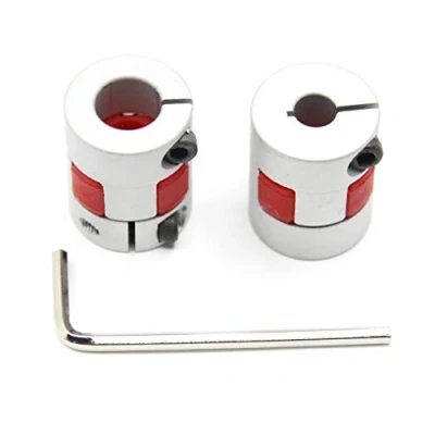 Afbeelding van Befenybay 2 STKS 6.35mm tot 10mm Aluminium Plum Flexibele As Koppeling D20 L25 6.35X10mm Connector voor 3D Printer CNC Machine en Servo Gestapte Motor