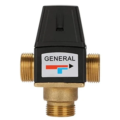 Afbeelding van 3 weg ventiel DN20 messing thermostatische mengklep met buitendraad voor zonneboiler