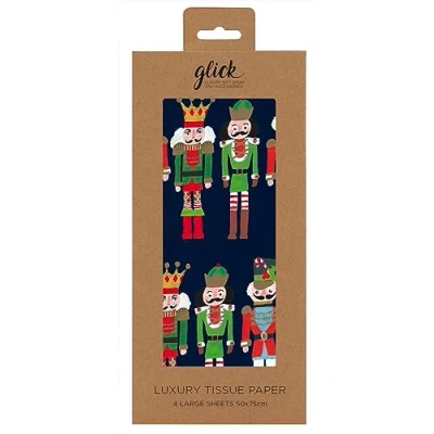 Afbeelding van Glick Vier Vellen Kerst Tissue Papier, Kerstmis Notenkraker Paper, Tissuepapier voor Inpakken, Xmas Paper (vier vellen)