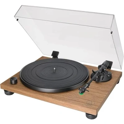Afbeelding van Audio Technica LPW40WN Handmatige Platenspeler met Houten Voetplaat en Riemaandrijving Walnoot