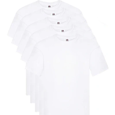 Afbeelding van Fruit of the Loom T shirts Original 5 st 4XL katoen wit