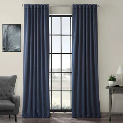 Afbeelding van HPD Half Price Drapes Gordijn voor kamerverduistering 50 X 108 (1 paneel), BOCH 194033 108, Nocturne Blauw