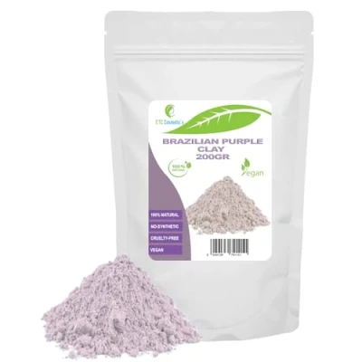 Afbeelding van Braziliaanse paarse klei 200 gr DIY gezichtsmaskers, lichaamsmaskers, haarmaskers, zachte peelings en scrubs, zeep maken, anti aging huidversteviging, natuurlijk chemicaliënvrij