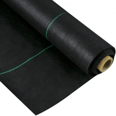 Afbeelding van VEVOR Onkruidbestrijding Tuindoek 15.2*0.9m 5g/m2 5 Oz Geweven Pp Opritdrainagedoek Voor Opritstabilisatie, Tuinbouw, Landbouw En Drainage Zwart