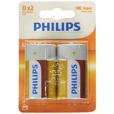 Afbeelding van Philips Longlife Zink D Batterij 2 stuks