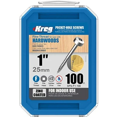 Afbeelding van Kreg 100 verzinkte schroeven 6 x 25 mm fijne schroefdraad Maxi Loc vierkant