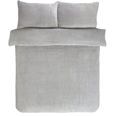 Afbeelding van Sleepdown Beddengoedset met kussenslopen, teddy fleece, wafelpatroon, warm en behaaglijk, omkeerbaar, voor Super King size bed (260 x 230 cm)