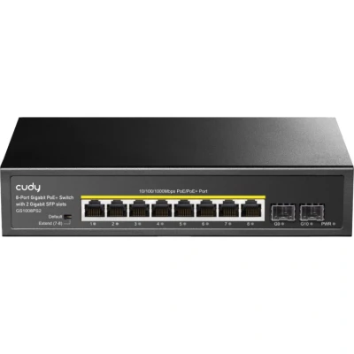 Afbeelding van Cudy 8 poorts Gigabit PoE+ switch met 2 SFP sleuven