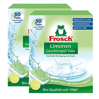Afbeelding van Frosch Limonen vaatwastabletten 50 tabs reiniging en glans (verpakking van 2)
