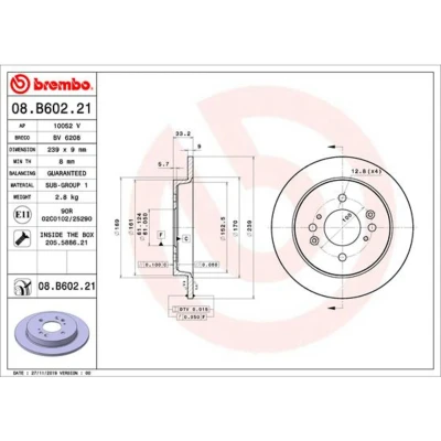 Afbeelding van Brembo Remschijven 08.B602.21