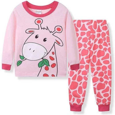 Afbeelding van Meisjes Pyjama Roze Dierenprint Giraffe Pyjamaset maat 104 1110 (5T)
