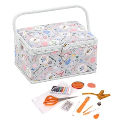 Afbeelding van Hobby Gift Exclusieve voorgevulde knutseldoos met 94 delige naaiset inbegrepen, 18,5 x 25,5 14,5 cm, eigengemaakt