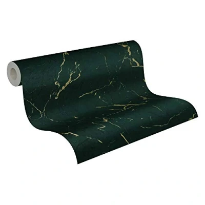 Afbeelding van Leen Bakker Livingwalls Behang Marmer Smaragd Groen 53cm X 10,05 M AS378555 Vinyl