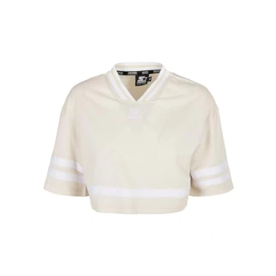Afbeelding van Starter Cropped Tshirt print, Dames, Maat: Small, Palewhite/white