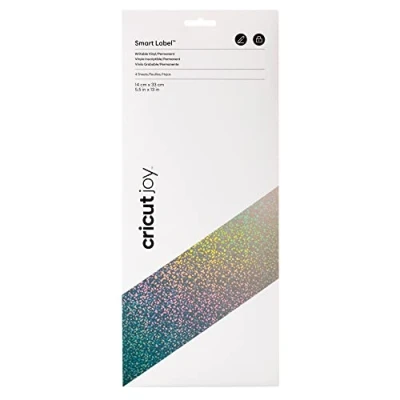 Afbeelding van Cricut Joy Smart Label beschrijfbaar vinyl (Permanent) Zilver holografisch 4 vellen 14 cm x 33 (5,5 &quot;x 13&quot;) Voor