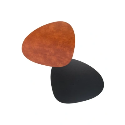 Afbeelding van LIND DNA Curve placemat van leer 37 x 44 cm Cognac