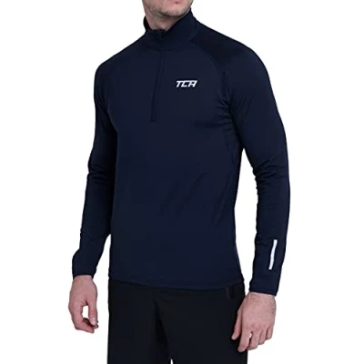 Afbeelding van Winter Run Top met Halve Rits voor Heren Night Sky (Blauw)
