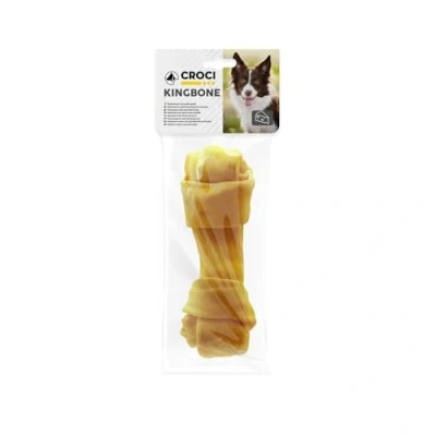 Afbeelding van Croci King Bone Geknoopte botten met kaas, kauwsnack voor honden van natuurlijke koeienhuid, tandstick het reinigen de tanden, 20 cm 110 g