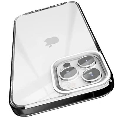 Afbeelding van elago Hybrid Clear Case Compatibel met iPhone 13 Pro Max Hoesje (6.7&quot;) PC + TPU Hybride Technologie, Anti Vergelende, Schokbestendige Bumper, Full Body Bescherming (Zwart)