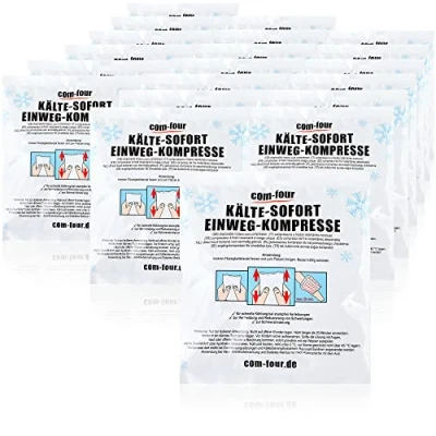Afbeelding van COM FOUR® 20x wegwerp onmiddellijk koud kompres, cold pack voor onmiddellijke koeling en eerstehulpmaatregelen, koelkussen uitwendig gebruik (20 stuks 15x17cm)