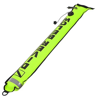 Afbeelding van Tbest 6FT Duiken Oppervlak Marker met Hoge Zichtbaarheid Reflecterende Band Opblaasbare SMB Signaal Boei Accessoire Veiligheid Gear (Fluorescentie Geel)