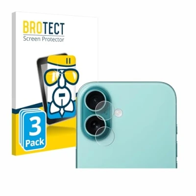 Afbeelding van BROTECT Glas Screen Protector voor Apple iPhone 16 (ALLEEN Camera Lens) (3 Stuks) Schermbeschermer [9H Hardheid, Beschermglas Folie niet Gehard Glas]