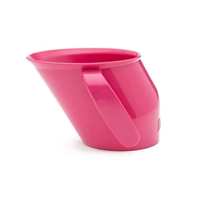 Afbeelding van Doidy Cup Training Sippy Cups Uniek schuin ontwerp met twee handgrepen Geweldige speenkop voor melk, water en sap Gebruik van 3 6 maanden tot peuter (Cerise Pink)