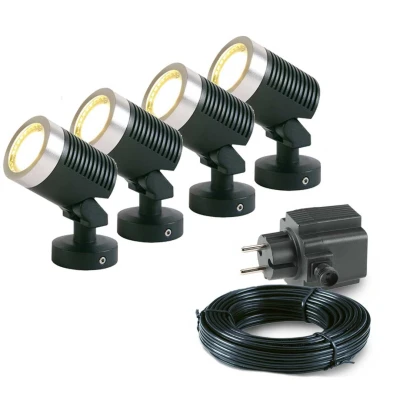 Afbeelding van 4x LED grond spot 12V 5 watt complete set