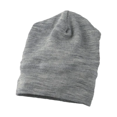 Afbeelding van Engel Natur Beanie van wol/zijde grijs maat 110 116 (hoofdomvang 50 52)