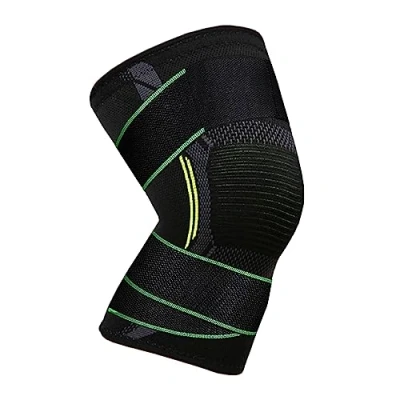 Afbeelding van VITTO kniebrace voor dames en heren, artritis, pijnverlichting, gewrichtspijn, ligamentletsel, meniscusscheur, ACL, MCL kniecompressiemouw hardlopen, squats (XXL, met riem)