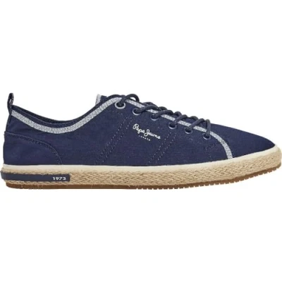 Afbeelding van Pepe Jeans Heren Samoa Smart Sneaker, Blauw (Navy), 10 UK, marine, UK
