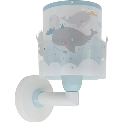 Afbeelding van Dalber kinder wandlamp kinderkamer kinderlamp Whale Dreams walvissen dieren blauw