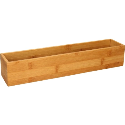 Afbeelding van Bestekbak/keuken organizer 1 vaks Tidy Smart bamboe 38 x 8 7 cm Bestekbakken