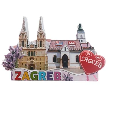 Afbeelding van 3D Zagreb Kroatië Koelkast Magneet Reizen Souvenir Gift Thuis Keuken Decoratie Magnetische Sticker Craft Collectie