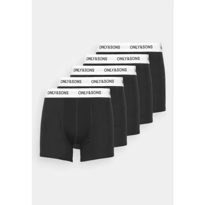 Afbeelding van Only &amp; Sons Onsfitz Solid Trunk 5 PACK Boxerbriefs, Heren, Maat: Small, Black