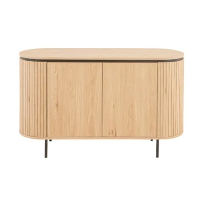 Afbeelding van Dressoir met 2 deuren en zijkanten groefeffect L120 cm