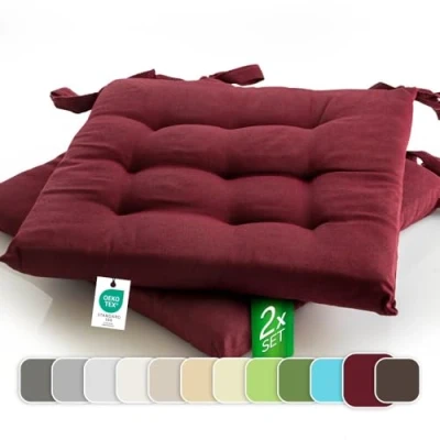 Afbeelding van etérea Basic Zitkussen Stoelkussen Seat Cushion 2 Stuk 40x40 cm Rood