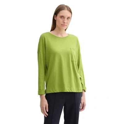Afbeelding van TOM Tailor Brusttasche Longsleeve, Dames, Maat: Large, Pea green