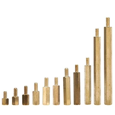Afbeelding van Hex afstandhouders, koperen messing M3 enkele kop zeskantmoeren, afstandhouder afstandsschroefmoer Assortiment kit voor PCB (M3*20)