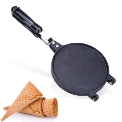 Afbeelding van Wafel Maker, Non Stick Cone Maker Crêpe Gas Bakpan voor Ice Cream Cones Omelet, 6.7 inch