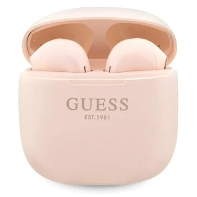 Afbeelding van Guess TWS True Wireless Script Logo Bluetooth In ear Oordopjes Roze