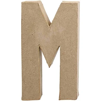Afbeelding van Creotime papier mâché letter M 20,5 cm