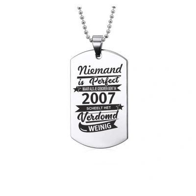 Afbeelding van Ketting RVS Niemand Is Perfect 2007