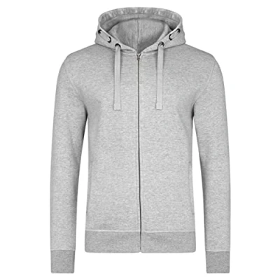 Afbeelding van Men&#039;s Hooded Jacket &#039;Premium&#039; met ritssluiting Grey Melange 6XL