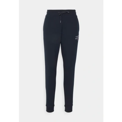 Afbeelding van Tommy Hilfiger dames Tapered fit trackpants met logoborduring in de kleur Donkerblauw, maat: S