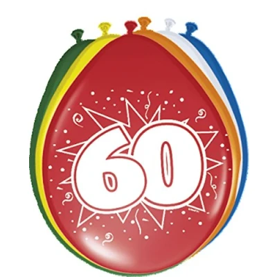 Afbeelding van Ballonnen 60 jaar 8 stuks