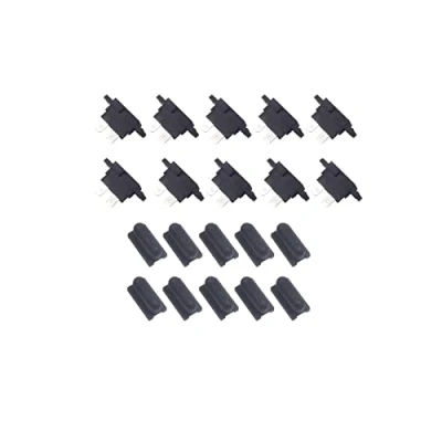 Afbeelding van KOLACEN Auto ATC Blade Standaard zekeringhouder voor auto, boot, vrachtwagen, SUV, met afdekking, zwart (verpakking van 10 stuks)