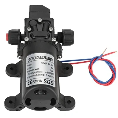 Afbeelding van zelfaanzuigende Waterpomp, hogedrukmembraan membraanpomp DC12V 70W elektrische sproeierpomp 6L / Min 0.9MPA 131PSI, voor caravan RV camper marine boot tuin