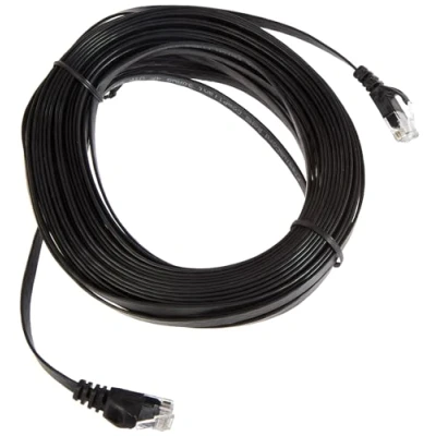 Afbeelding van PremiumCord Platte netwerkkabel, ethernet, LAN en patchkabel, Cat6, UTP, snelle flexibele robuuste RJ45 kabel, 1 Gbit/s, AWG30/7, koperen 100% Cu, zwart, 15 m
