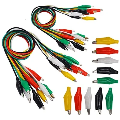 Afbeelding van Senven® (20 stuks testlijn + 10 krokodillenklemmen) testkabel met dubbele aansluiting, set krokodillenklemmen, verbindingskabel 52 cm, 5 kleuren
